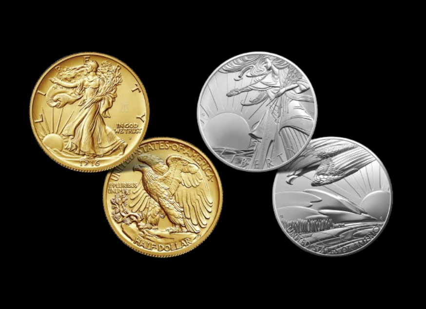 Gold and silver coins